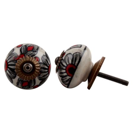 Handpainted Black Sunflower Knob